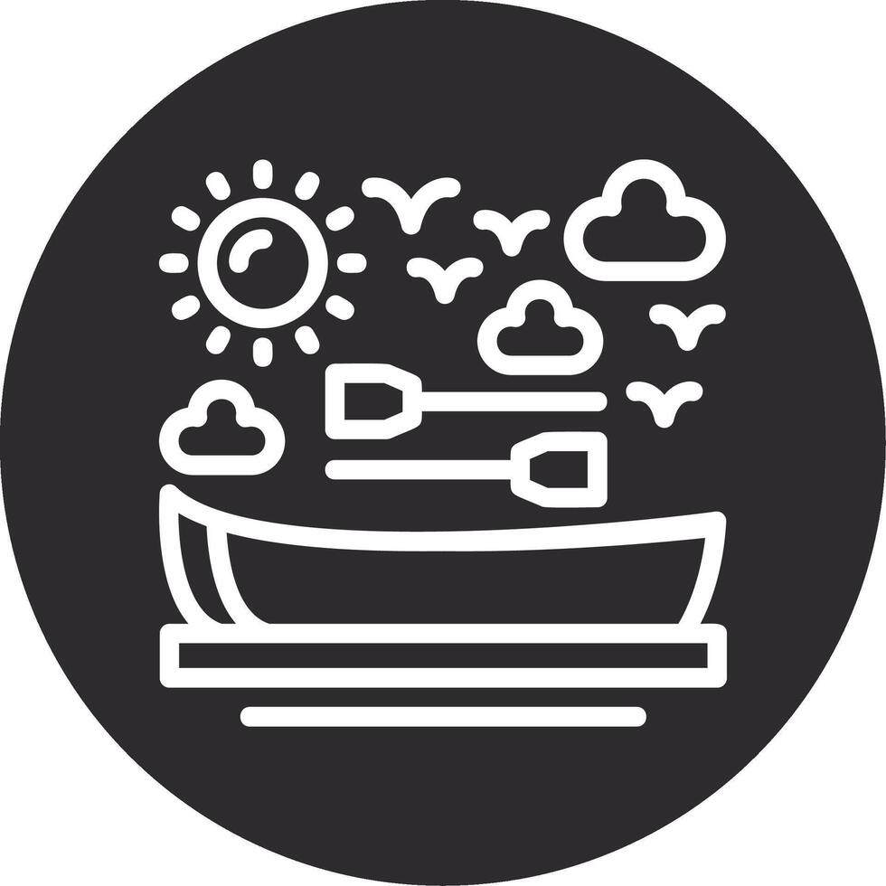 Rowboat Inverted Icon vector
