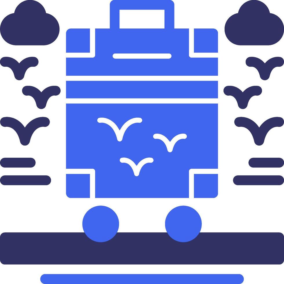 Roller suitcase Solid Two Color Icon vector