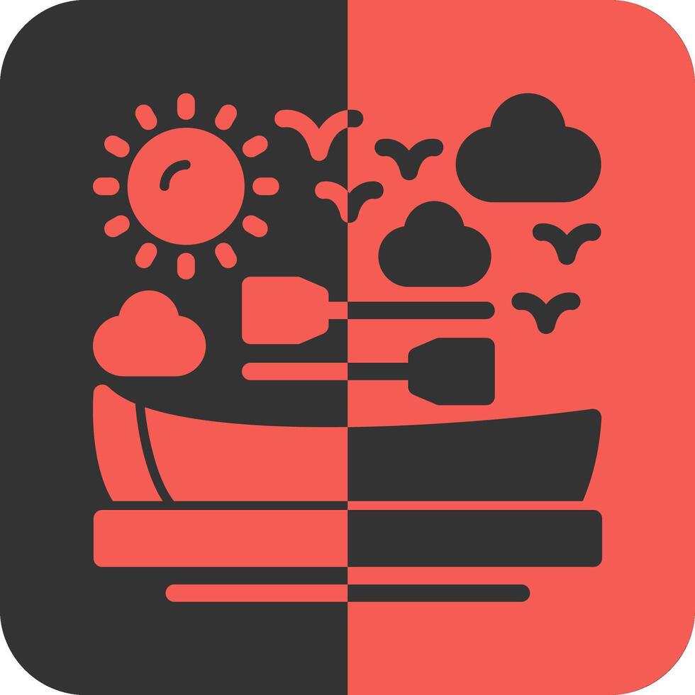Rowboat Red Inverse Icon vector