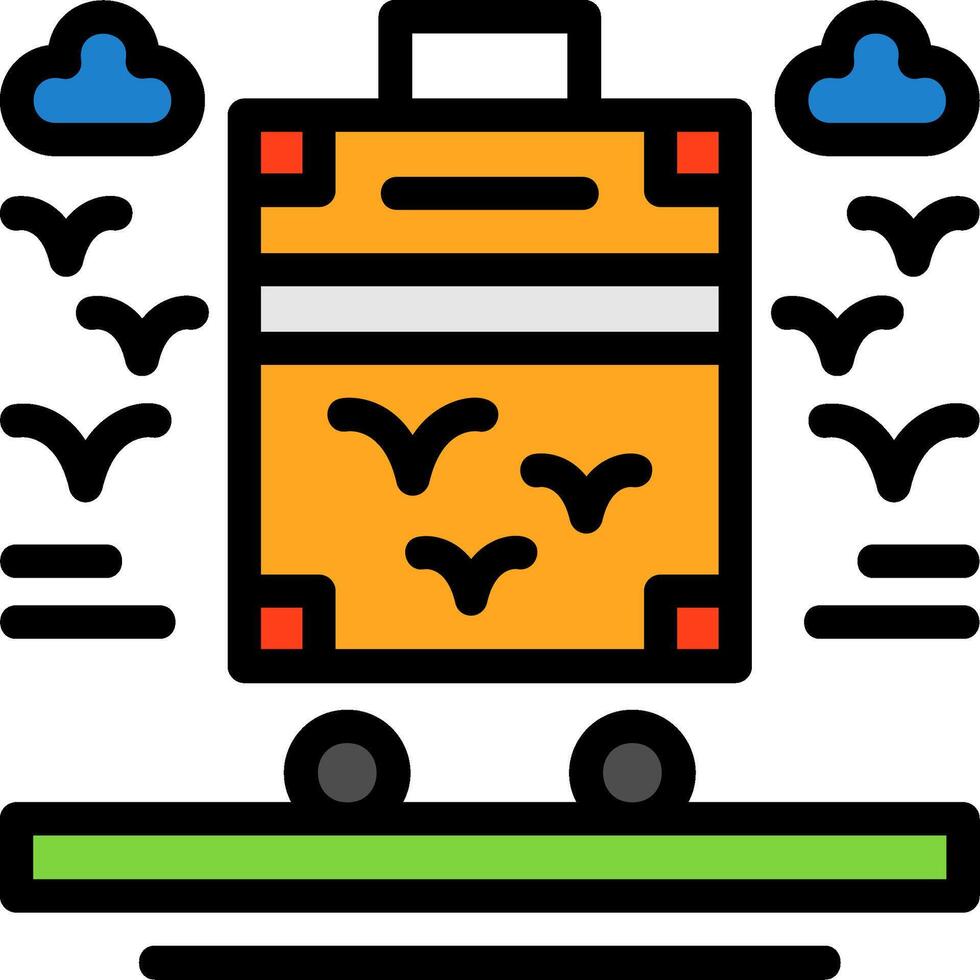 Roller suitcase Line Filled Icon vector