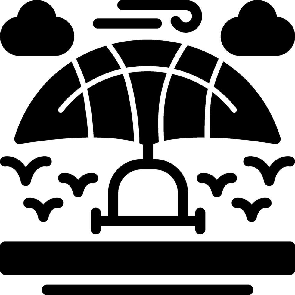 Hang glider Glyph Icon vector
