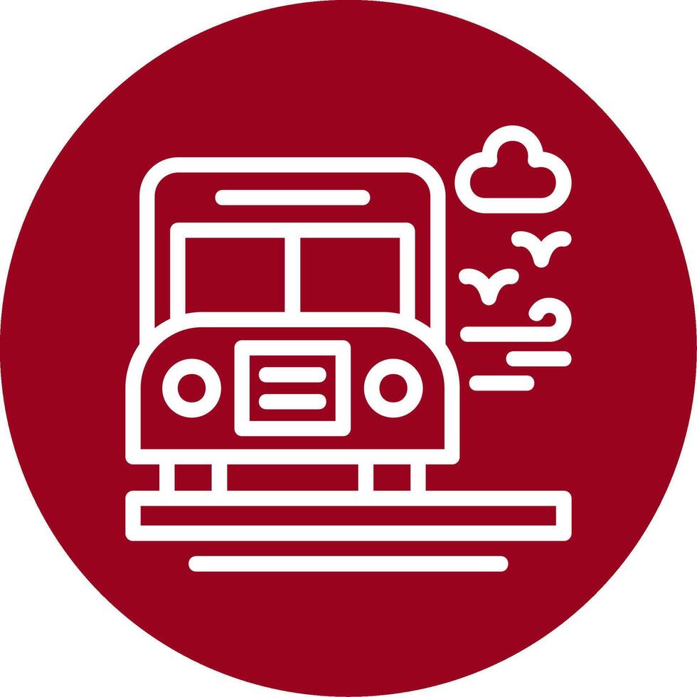 School bus Outline Circle Icon vector