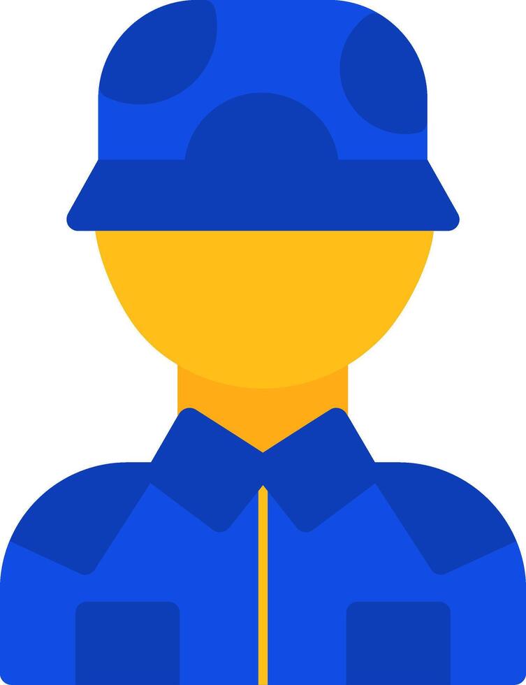 Soldier Flat Two Color Icon vector