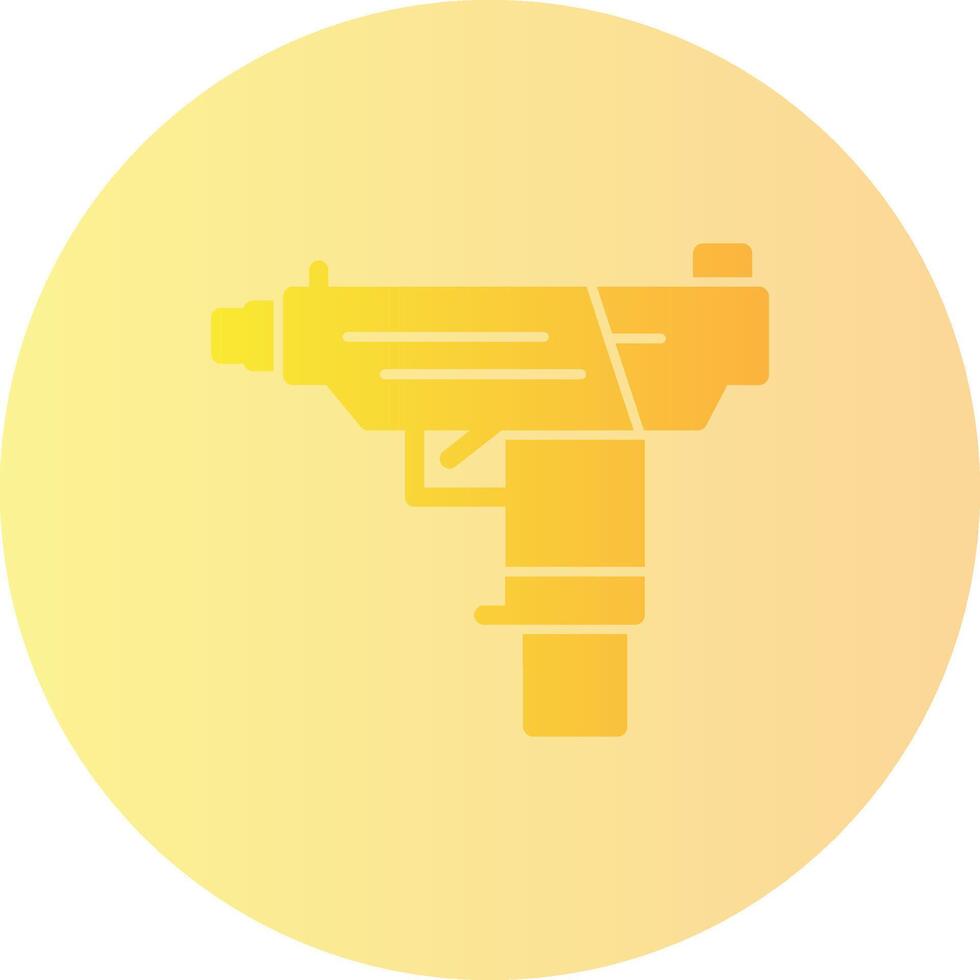 Submachine gun Gradient Circle Icon vector