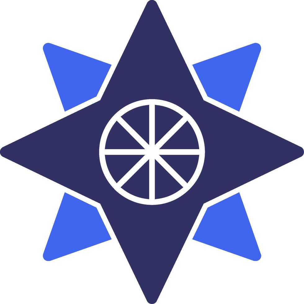 Mariner-s star Solid Two Color Icon vector