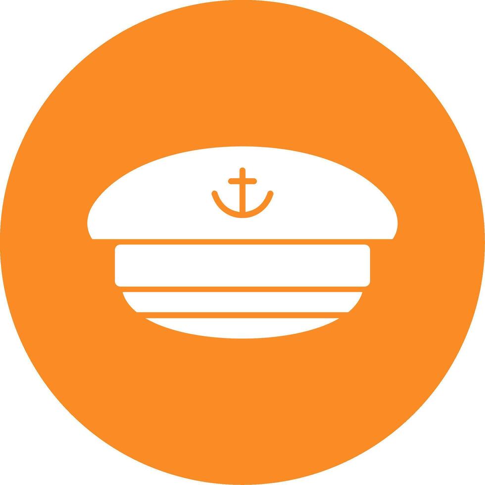 Captain-s hat Glyph Circle Icon vector