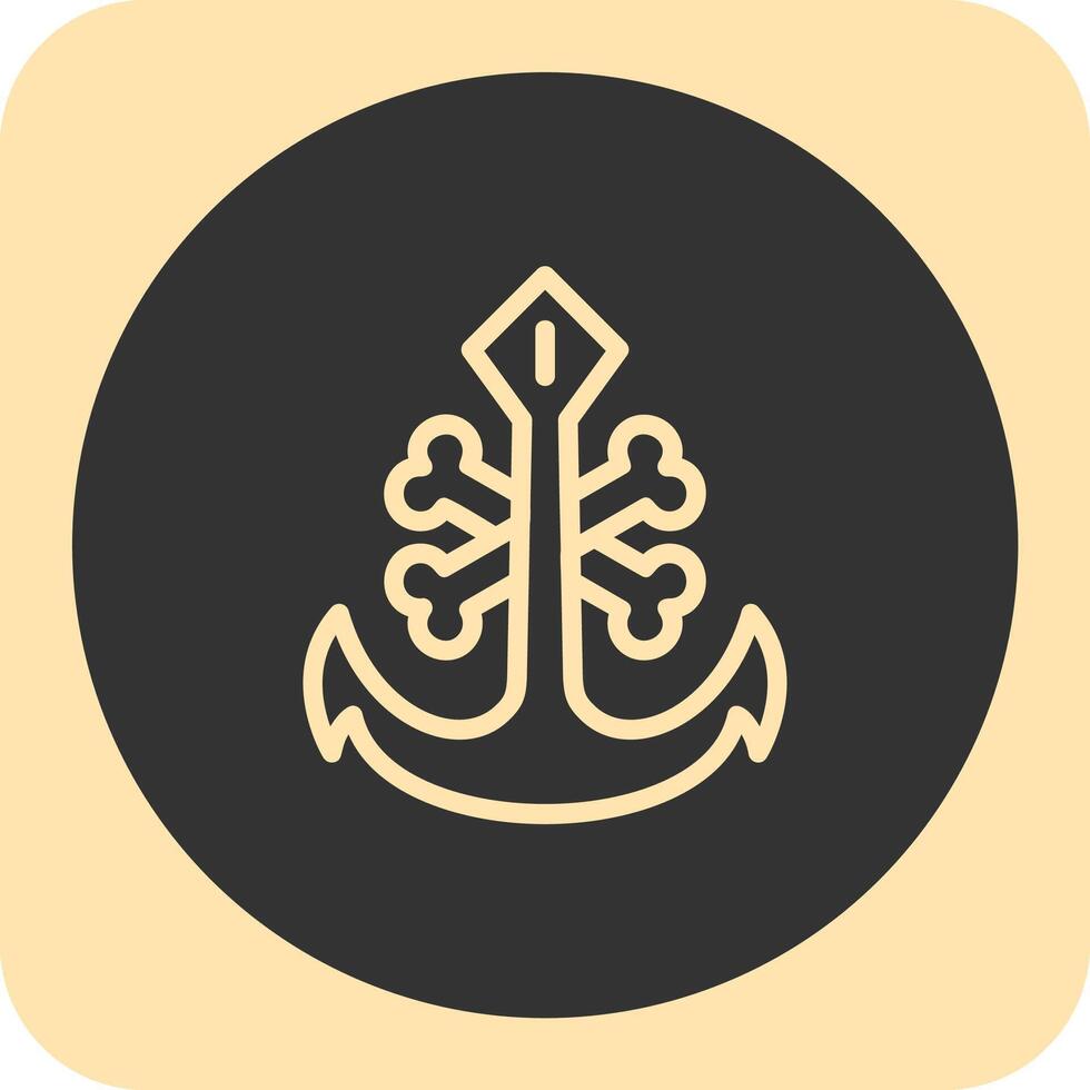 Sailor-s tattoo Linear Round Icon vector