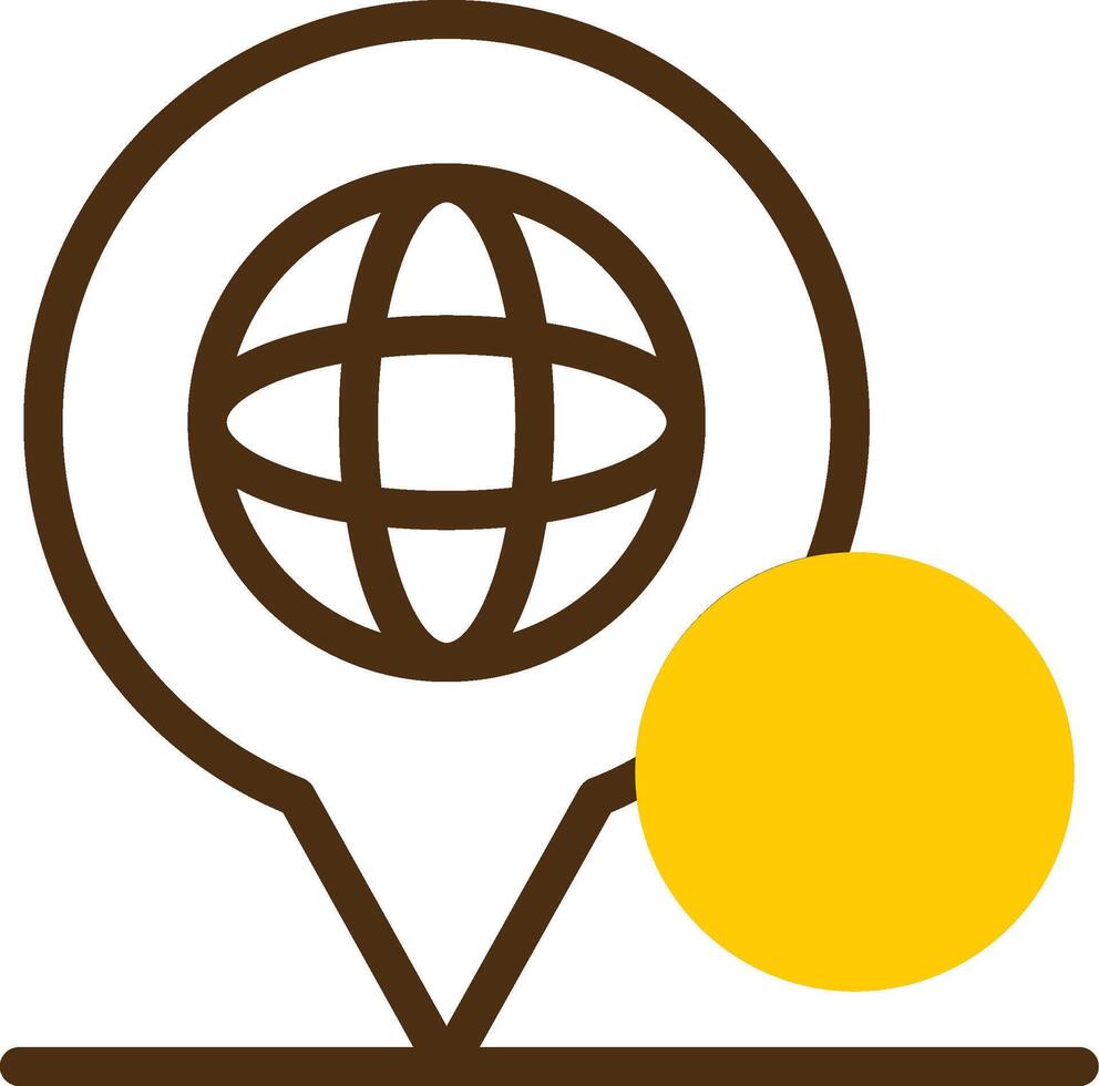 Location-independent Yellow Lieanr Circle Icon vector