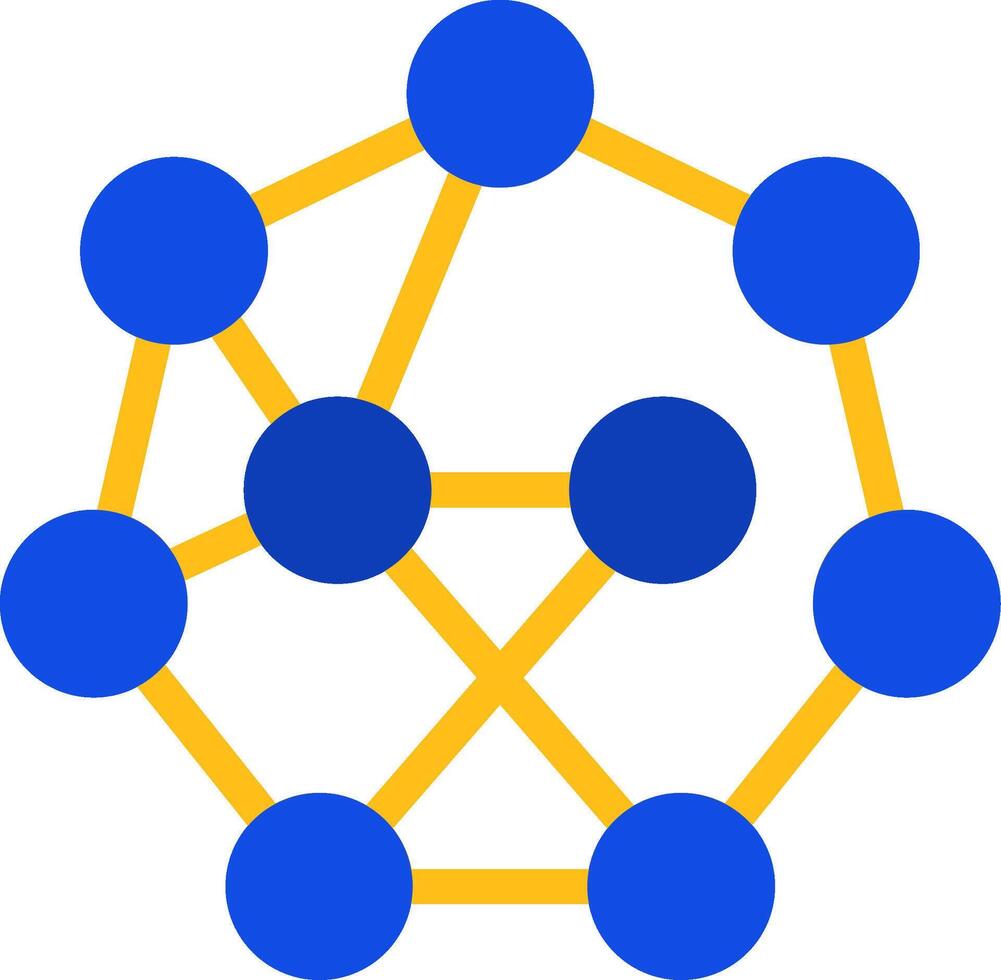 Neural Network Flat Two Color Icon vector