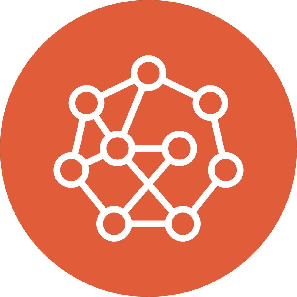 Neural Network Outline Circle Icon vector
