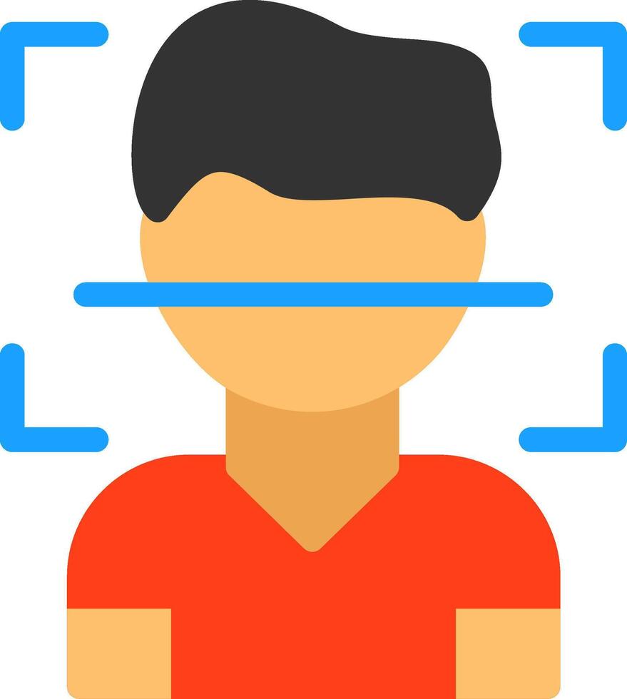 Facial Recognition Flat Icon vector