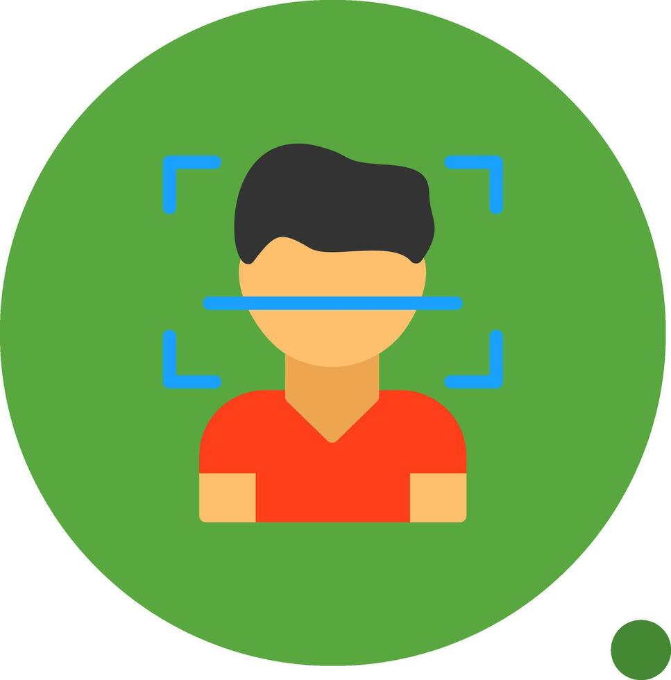 Facial Recognition Flat Shadow Icon vector