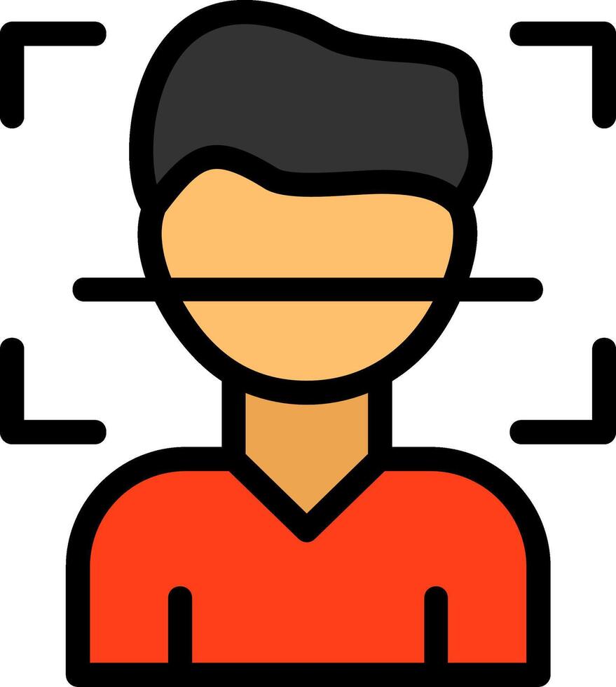 Facial Recognition Line Filled Icon vector