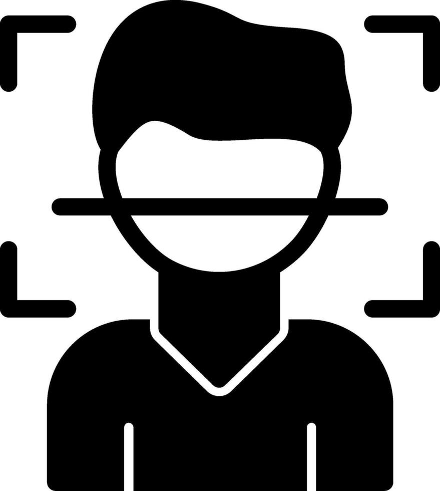 Facial Recognition Glyph Icon vector