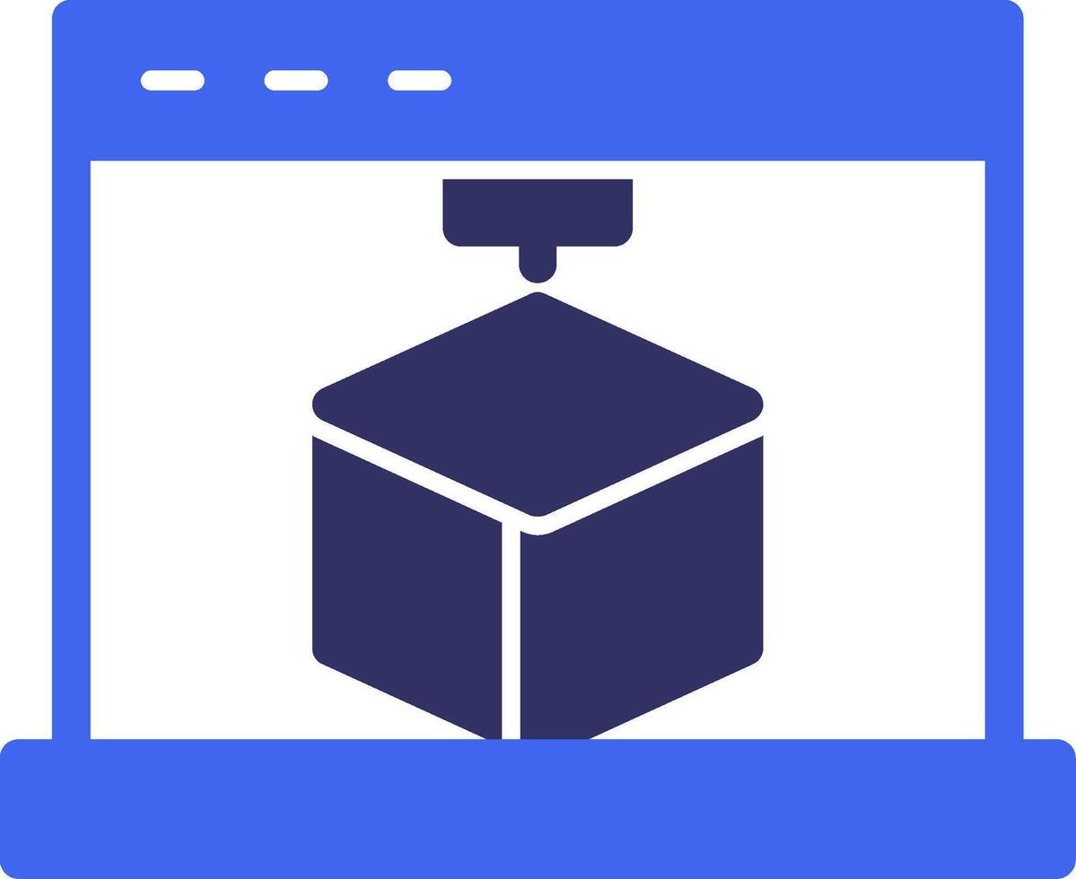 3D Printing Solid Two Color Icon vector
