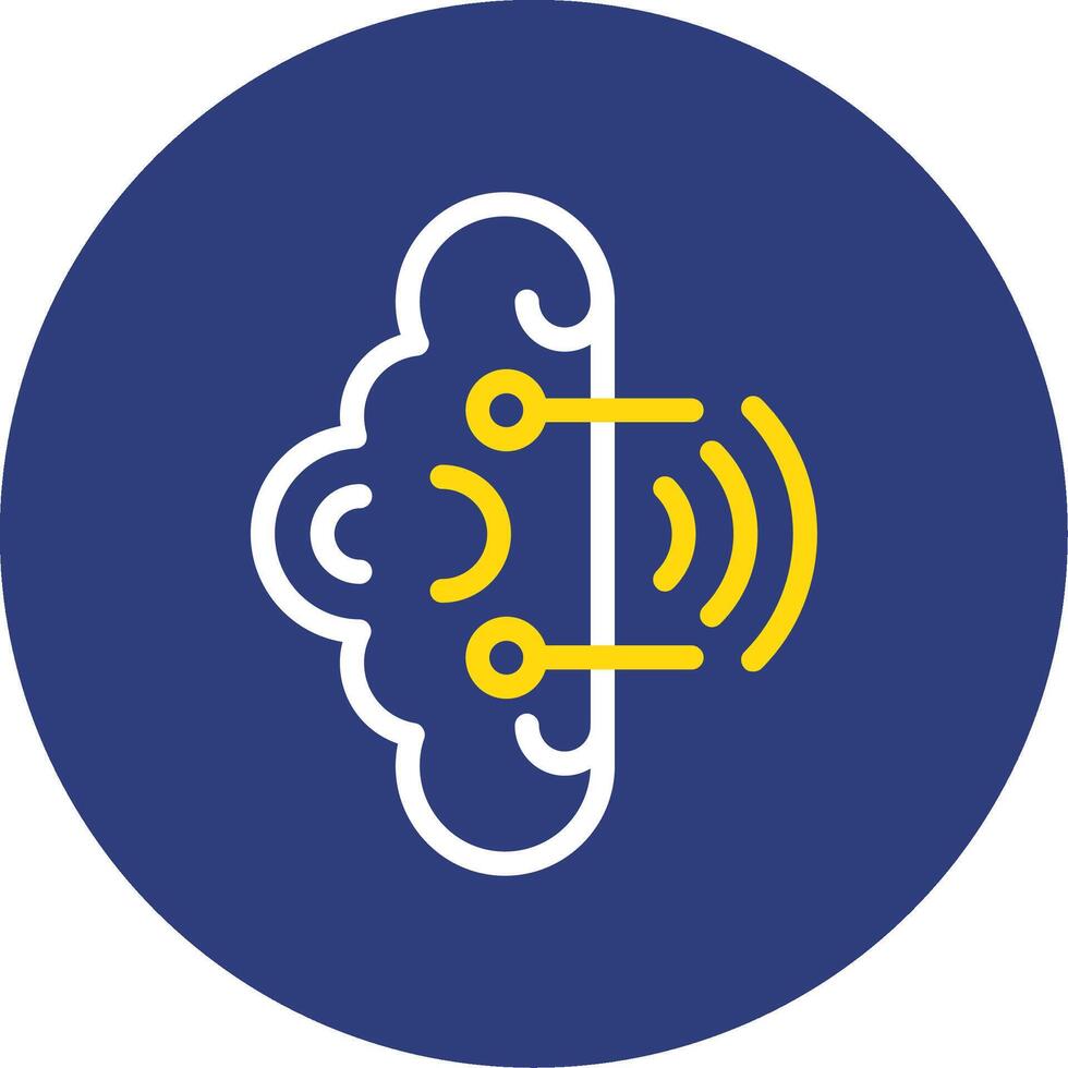 Brainwaves Dual Line Circle Icon vector