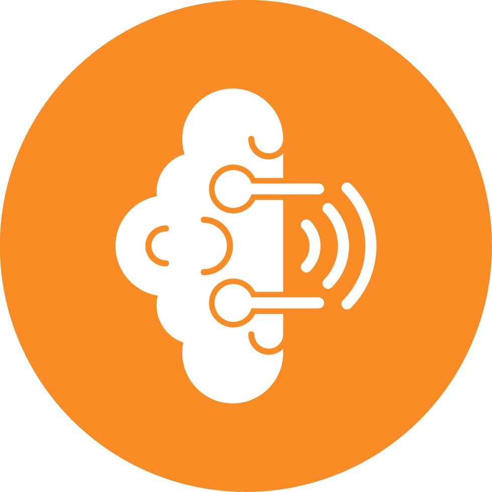 Brainwaves Line Circle Icon vector