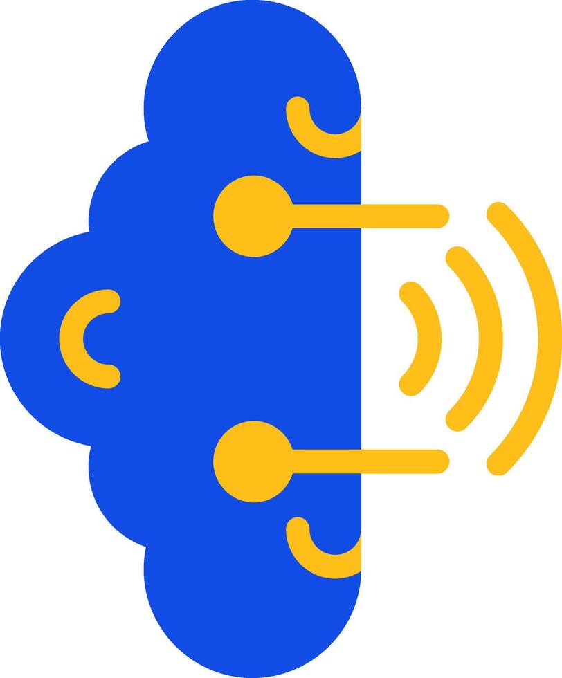 Brainwaves Flat Two Color Icon vector