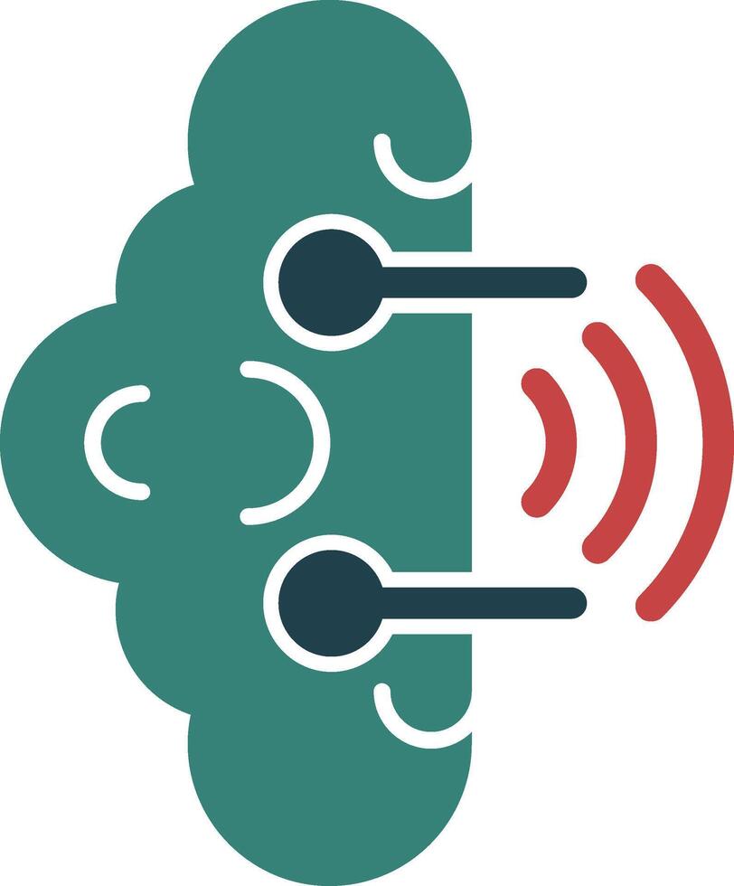 Brainwaves Glyph Circle Icon vector
