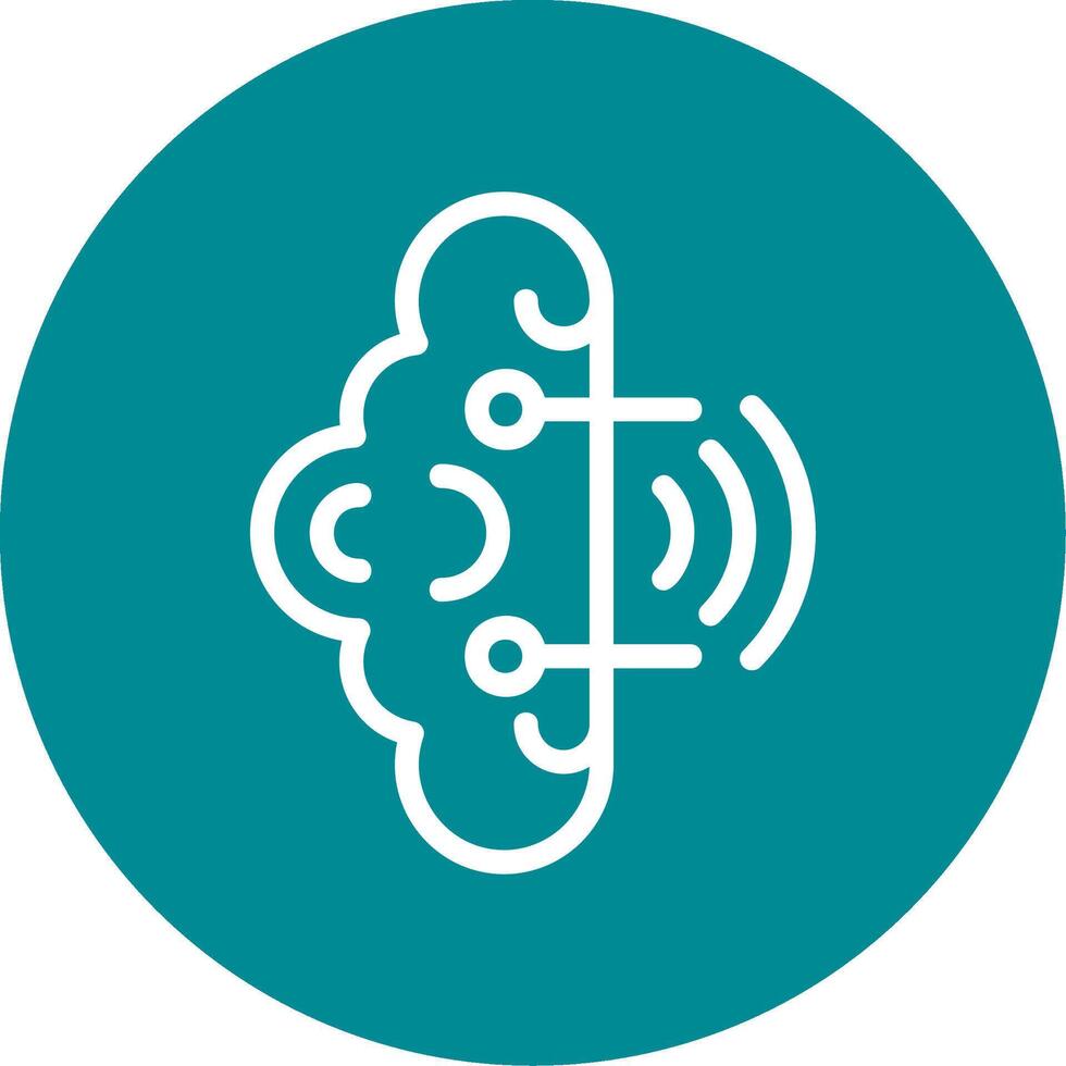 Brainwaves Outline Circle Icon vector