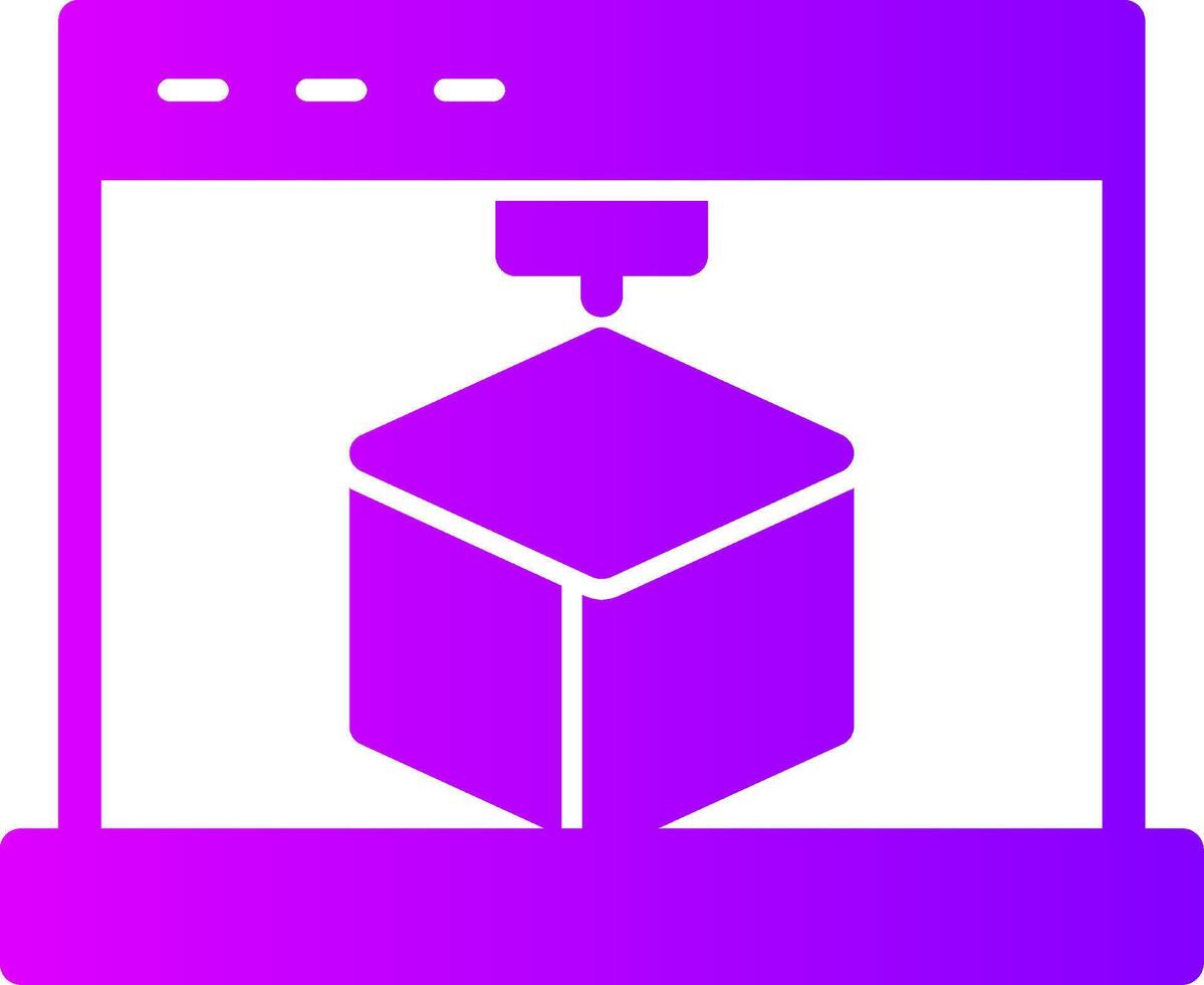 3D Printing Solid Multi Gradient Icon vector