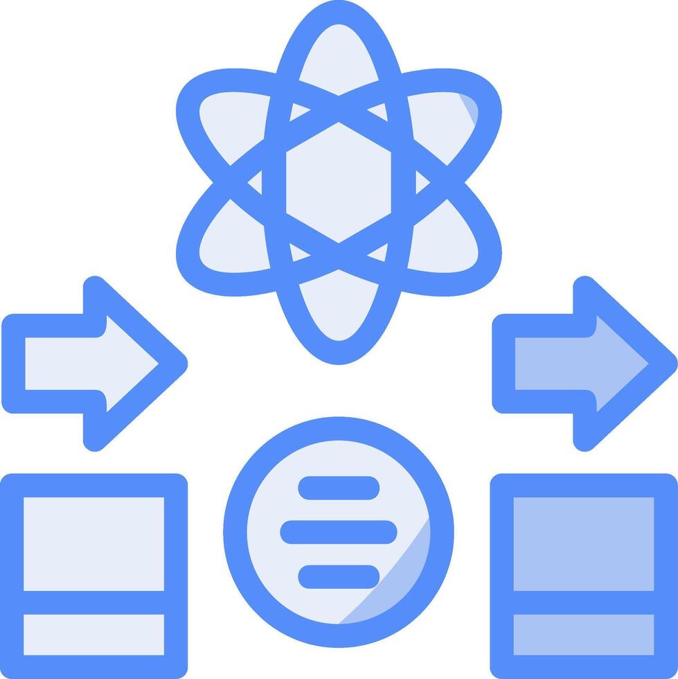 Quantum Thermodynamics Line Filled Blue Icon vector