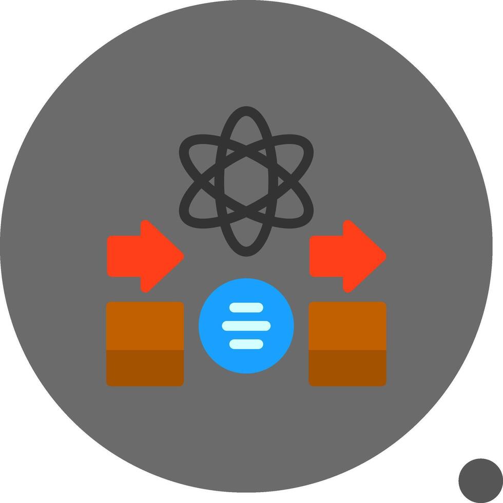 Quantum Thermodynamics Flat Shadow Icon vector