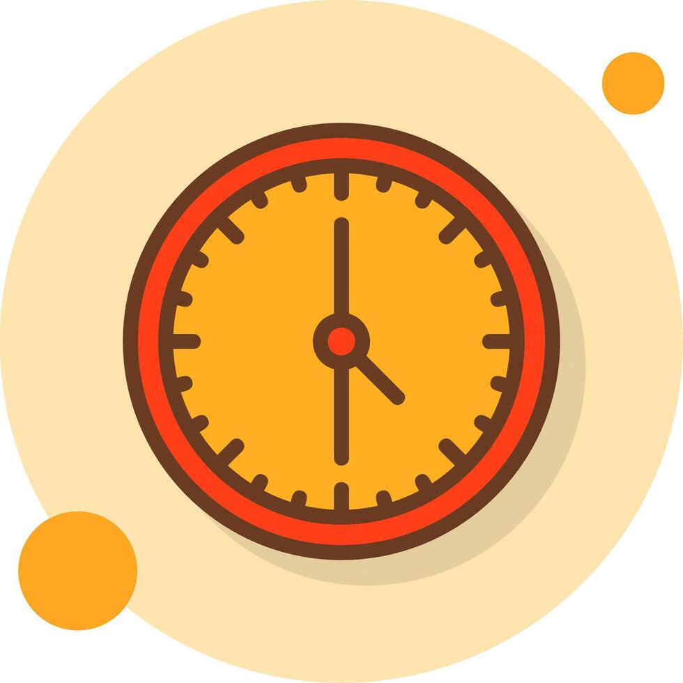 Time Clock Filled Shadow Circle Icon vector
