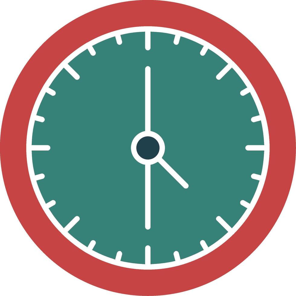 Time Clock Glyph Two Color Icon vector