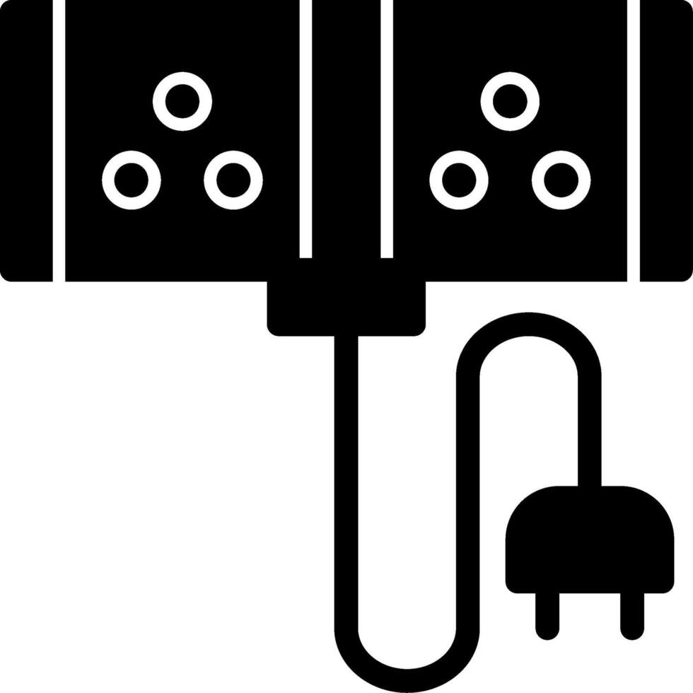 Extension Cord Glyph Icon vector