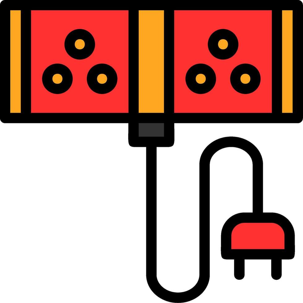 Extension Cord Line Filled Icon vector
