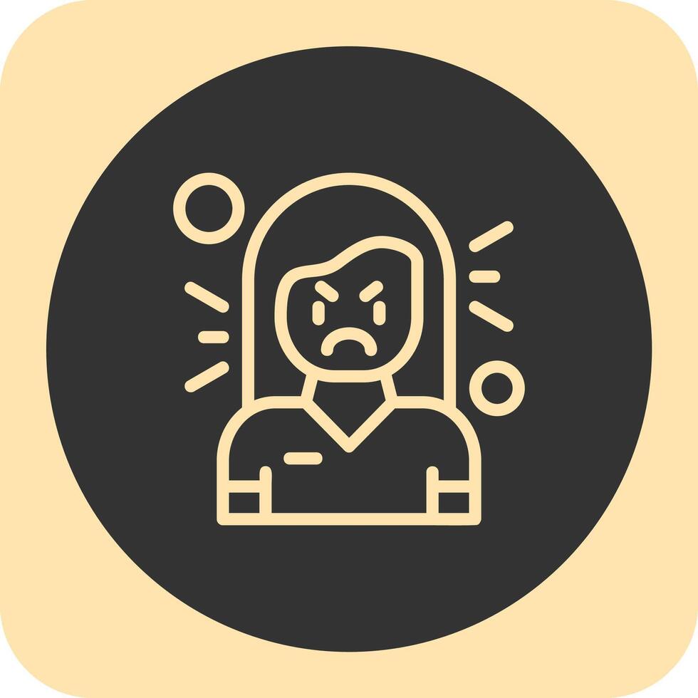 Resentment Linear Round Icon vector