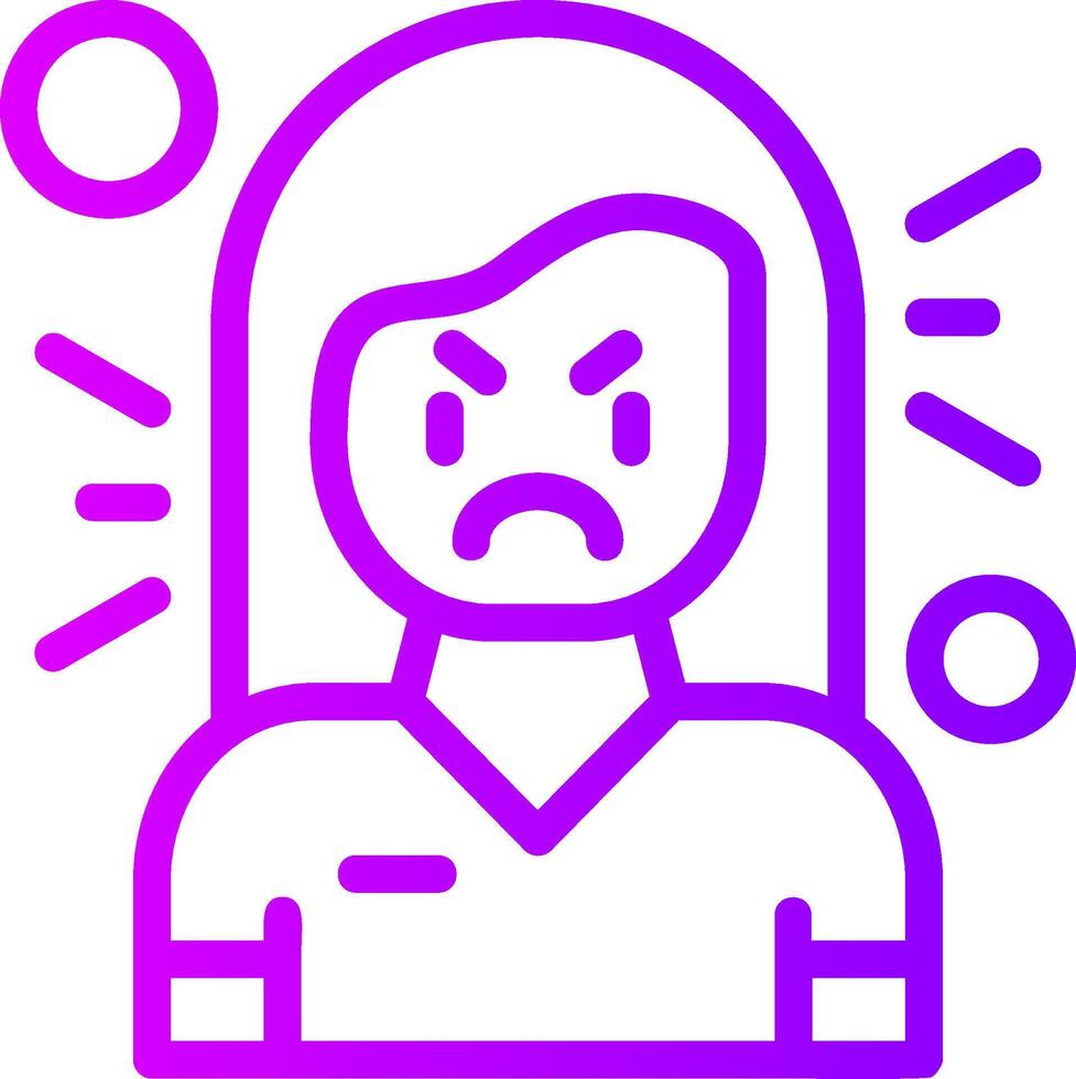 Resentment Linear Gradient Icon vector