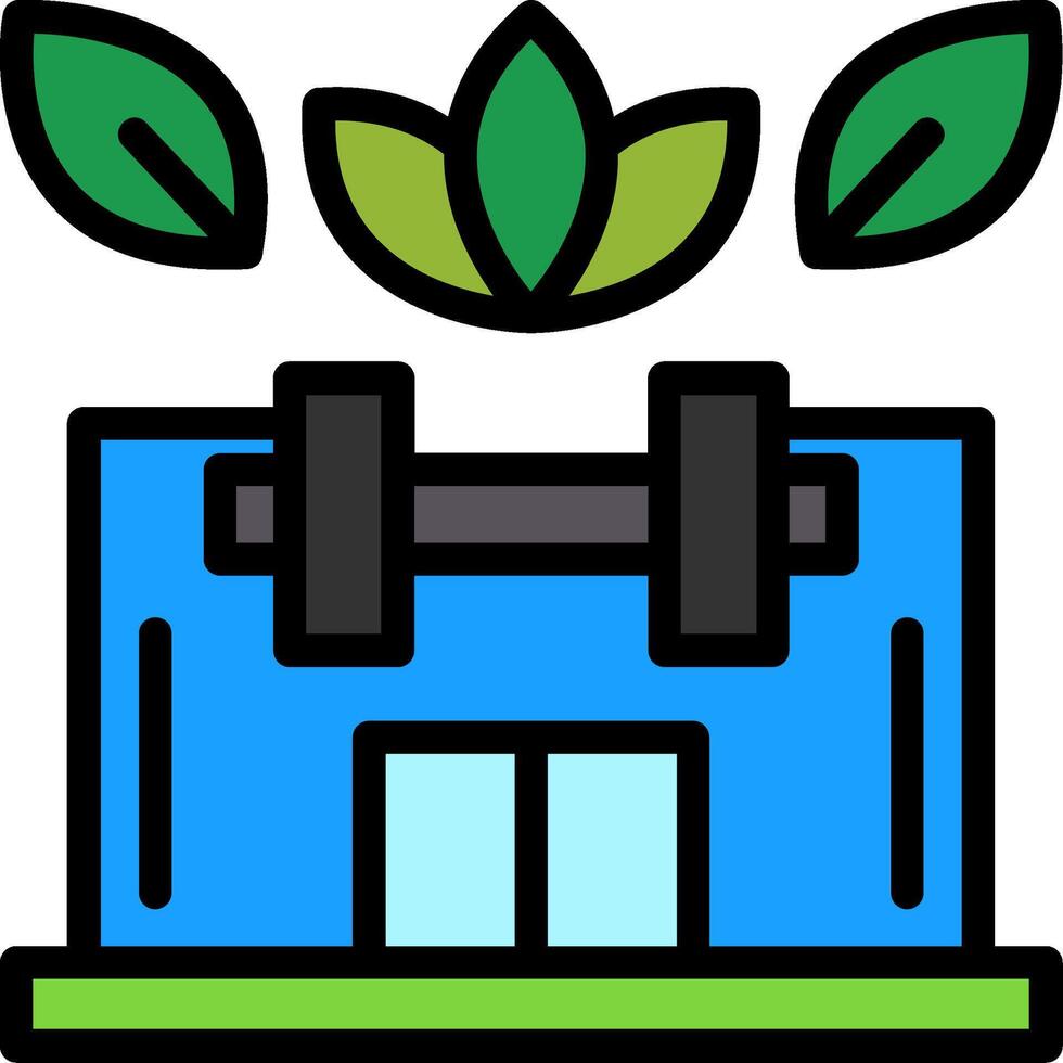 icono lleno de línea de gimnasio vector