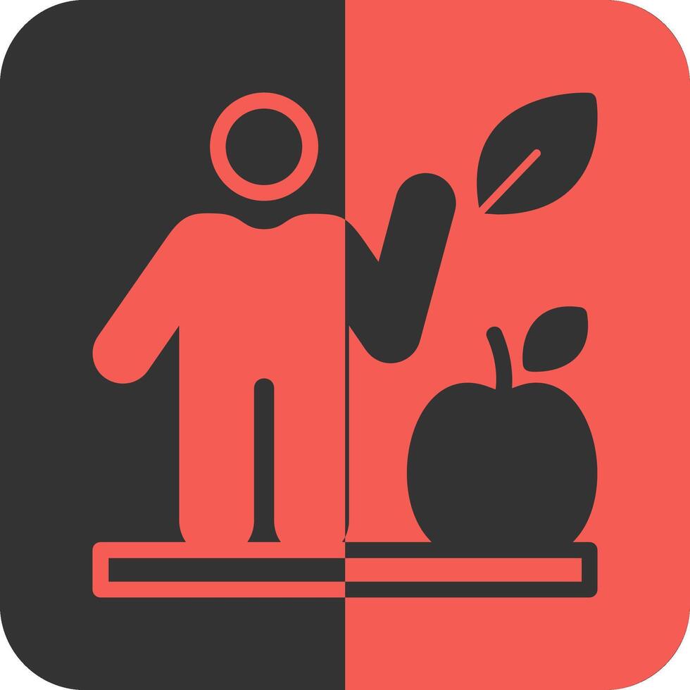 Healthy Diet Red Inverse Icon vector