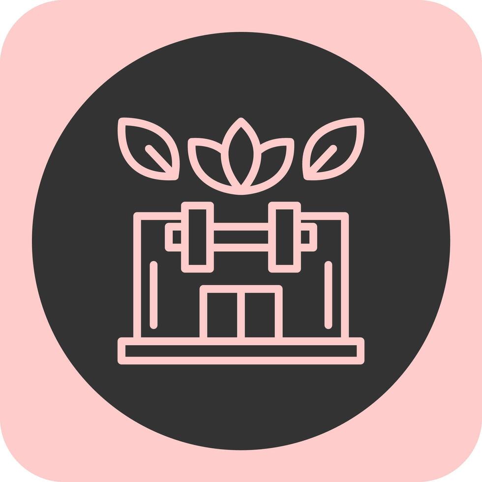 Gym Linear Round Icon vector