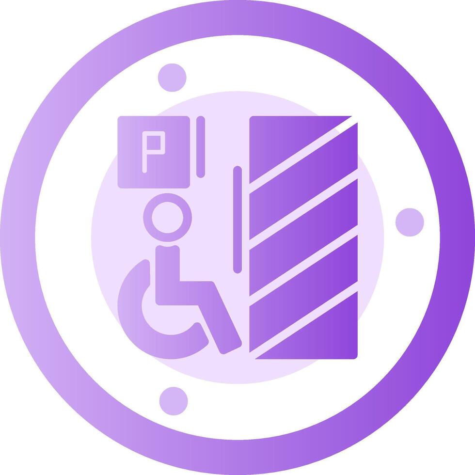Wheelchair-accessible parking Glyph Gradient Icon vector