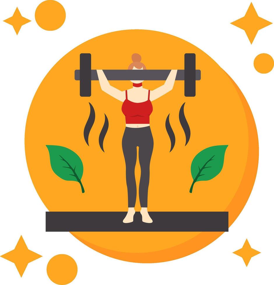 Weightlifting Tailed Color Icon vector