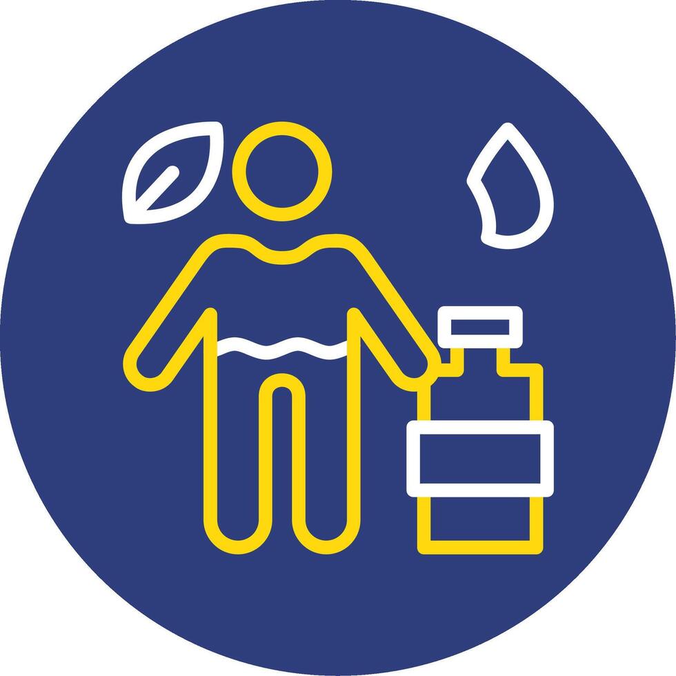 Hydration Dual Line Circle Icon vector