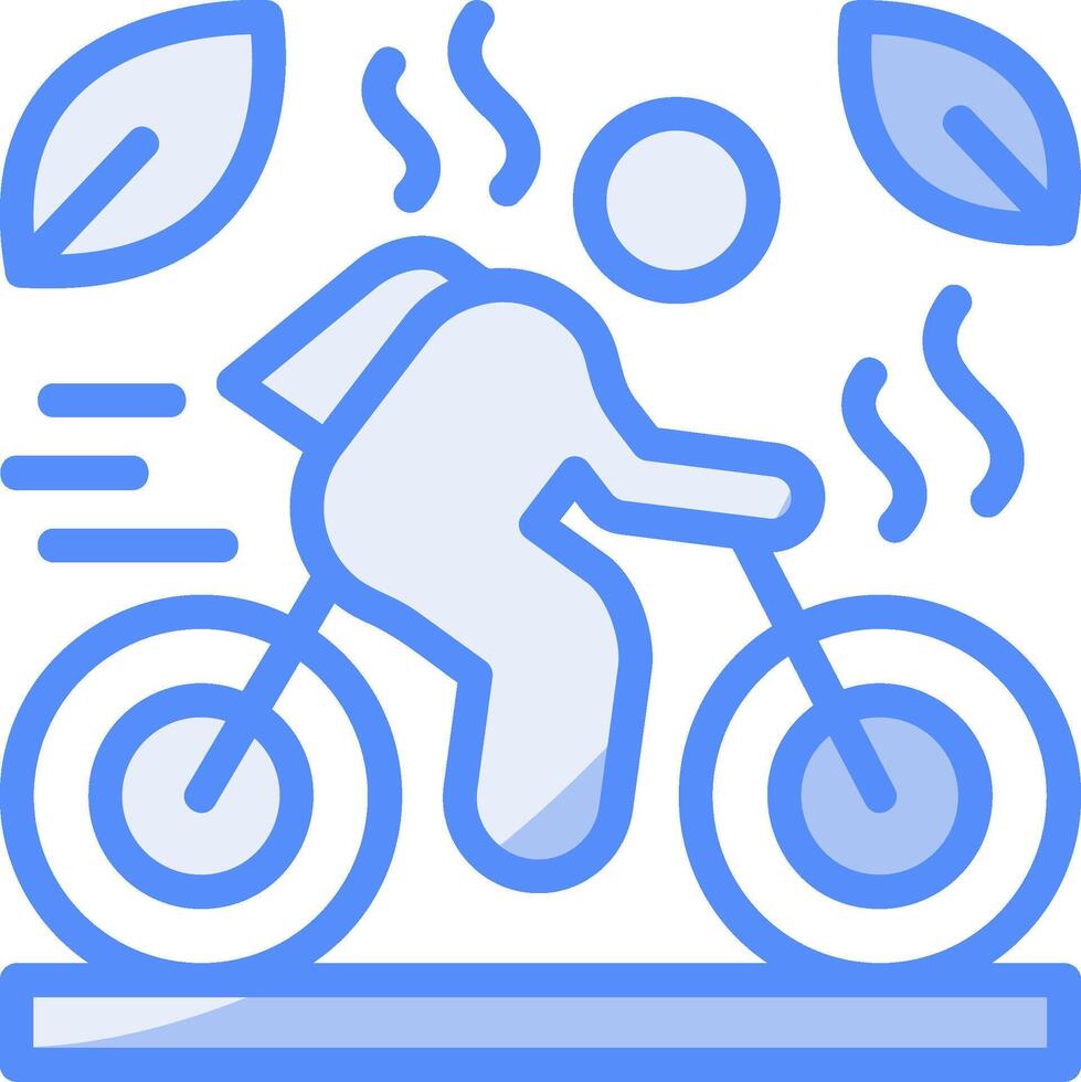 Cycling Line Filled Blue Icon vector