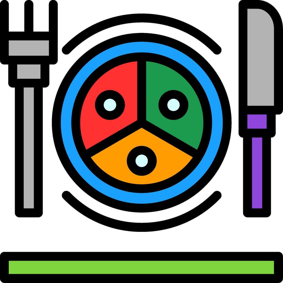 Portion Control Line Filled Icon vector