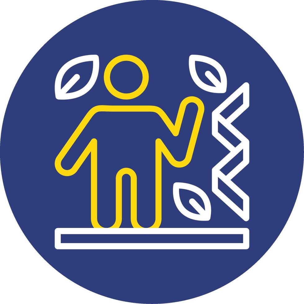 Protein Dual Line Circle Icon vector