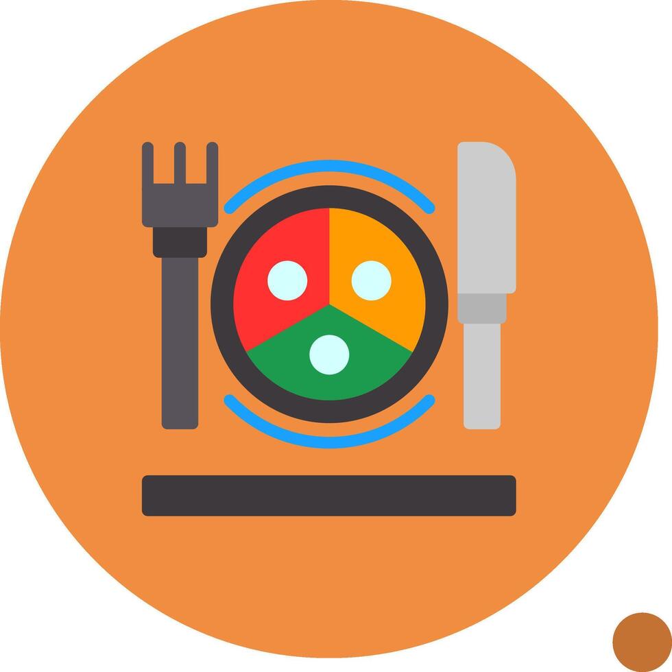 Portion Control Flat Shadow Icon vector