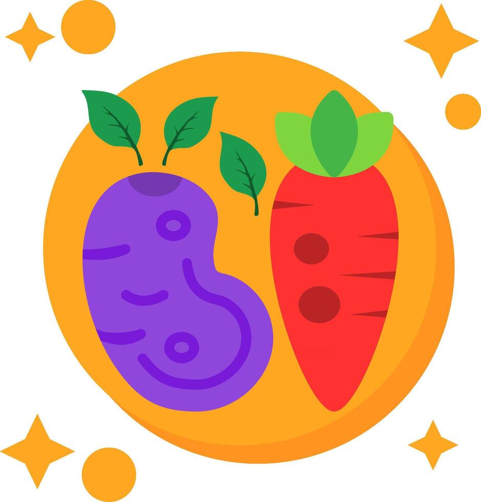 Vegetables Tailed Color Icon vector