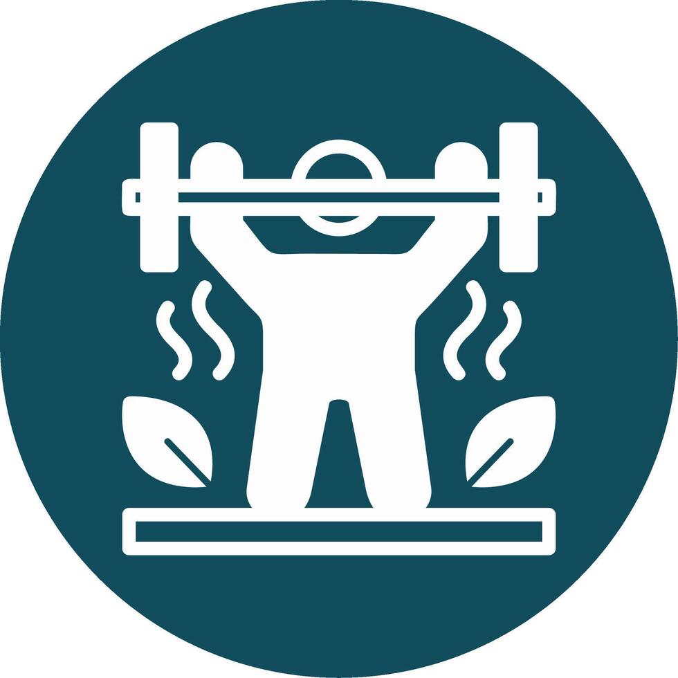 Weightlifting Glyph Circle Icon vector