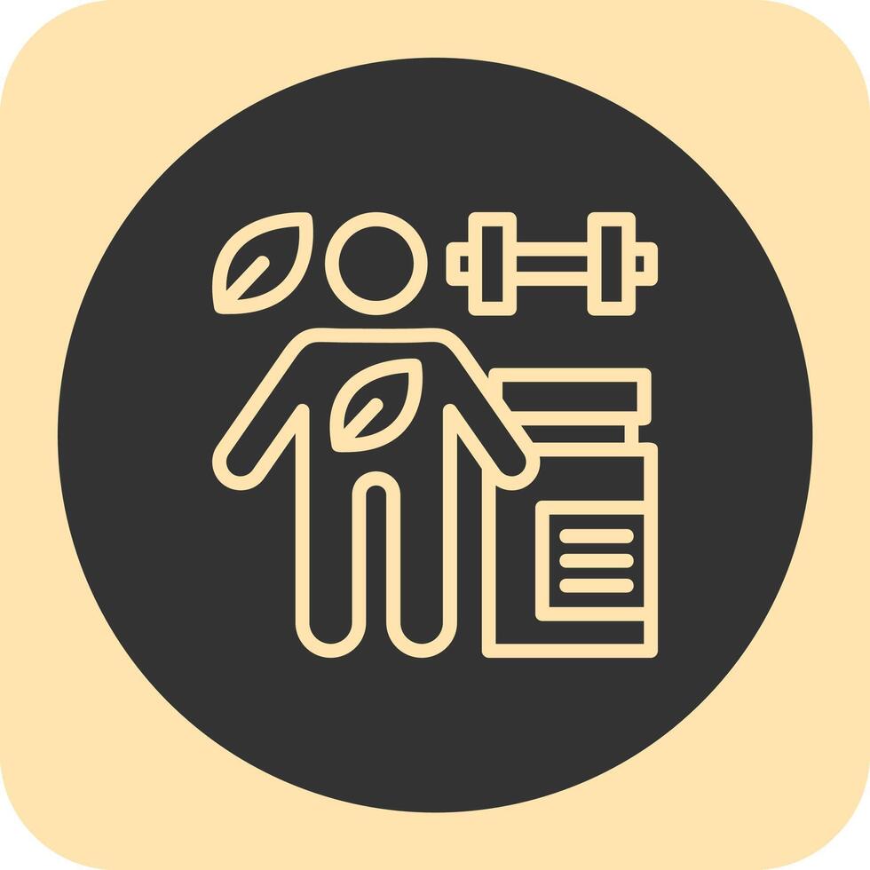 Omega-3 Linear Round Icon vector