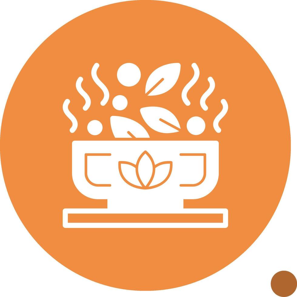 Green Tea Glyph Shadow Icon vector