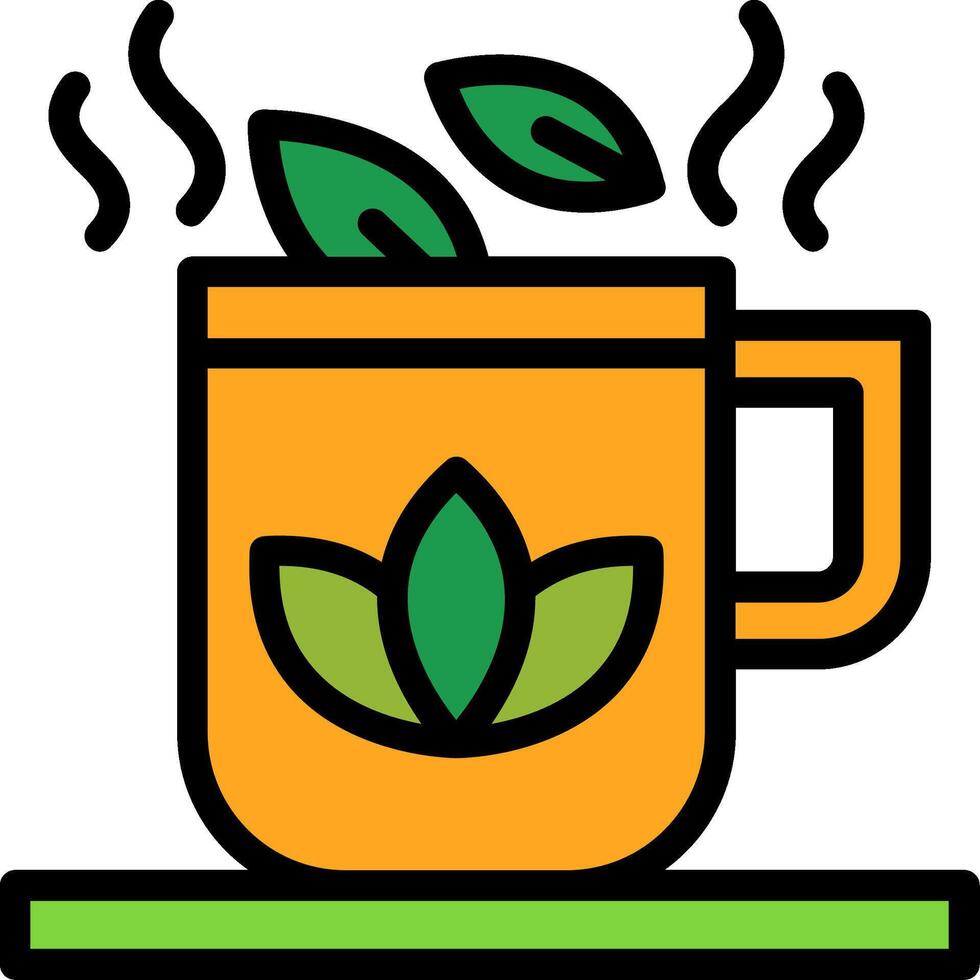 Herbal Tea Line Filled Icon vector