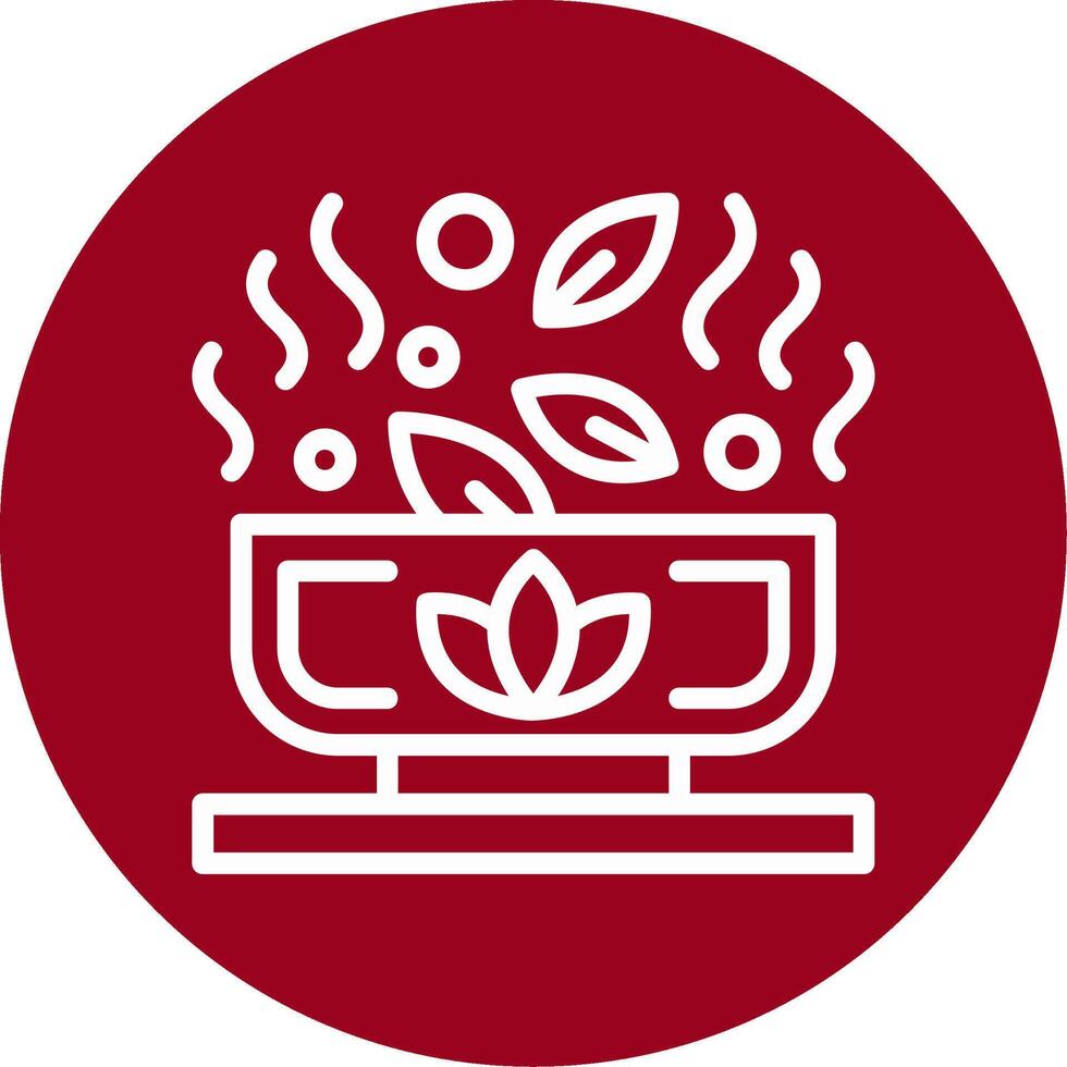 Green Tea Outline Circle Icon vector