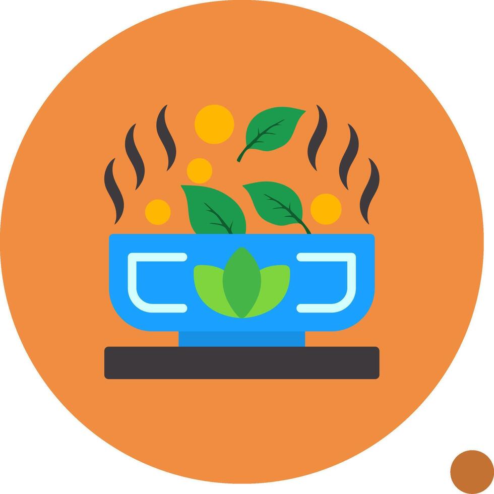 Green Tea Flat Shadow Icon vector